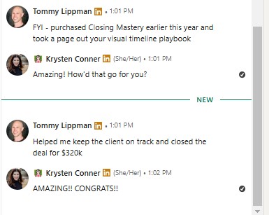 TESTIMONIAL - Visual Timeline - Closed a $320k deal